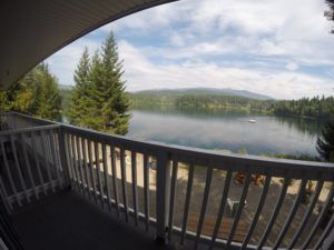 Another balcony view in Room 9 at Jasper Way Inn lodging in Clearwater, BC