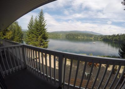 Another balcony view in Room 9 at Jasper Way Inn lodging in Clearwater, BC